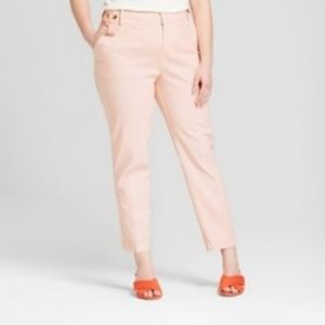 Ava & Viv women's pants pink ankle high rise